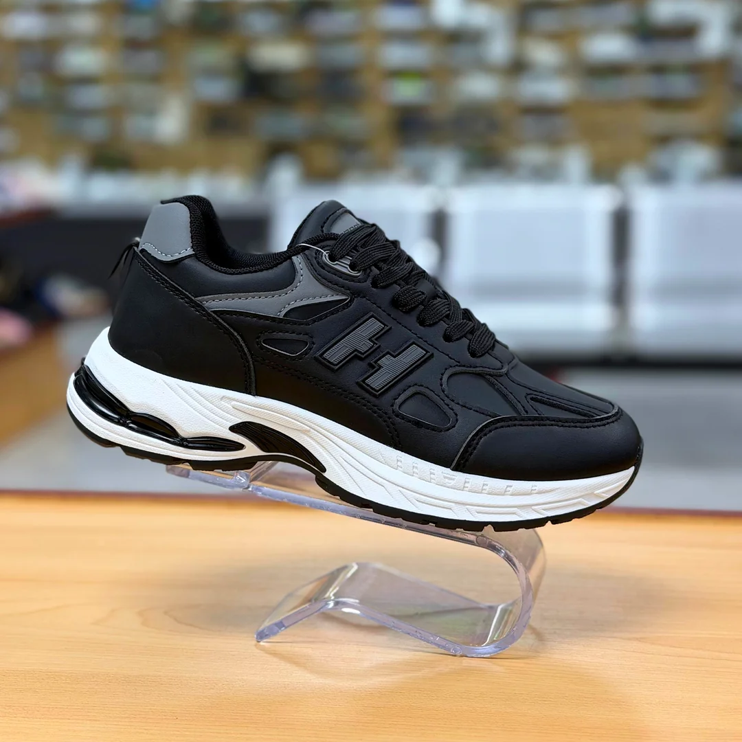 Foto de Zapatos Hangten D84471 Juvenil Deportivo Negro Gris 4