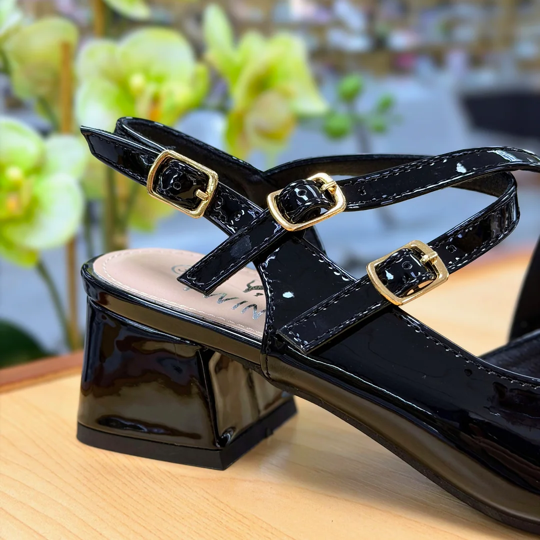 Foto de Zapatos Twins Tacón Bajo Elegante Mujer 2