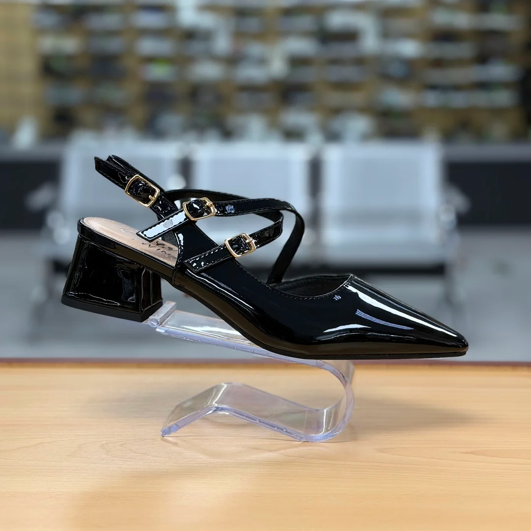 Foto de Zapatos Twins Tacón Bajo Elegante Mujer 4