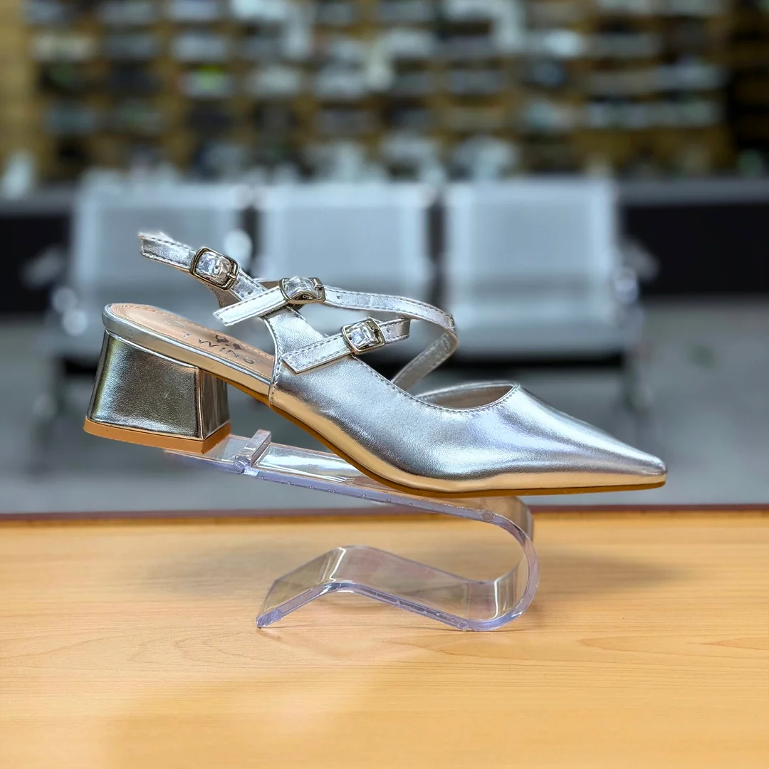Foto de Zapatos Twins Tacón Bajo Elegante Mujer 5